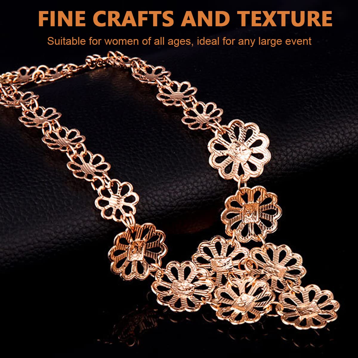 SANNIDHI Jewellery Set for Women and Girls, Women Necklace Bracelet Ring Earring Heavy Duty Metal Jewelry Set, Hollowed Flower Design 18K Gold-plated Pendant Long Oxidized Necklace Set for Women Gift SANNIDHI Jewellery Set for Women and Girls, Women Necklace Bracelet Ring Earring Heavy Duty Metal Jewelry Set, Hollowed Flower Design 18K Gold-plated Pendant Long Oxidized Necklace Set for Women Gift